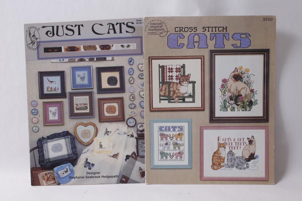 Cats Cross Stitch Embroidery Book Lot Set of 2 ~ 260909-WH 1149